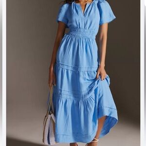 Anthropologie Blue Somerset Maxi Dress